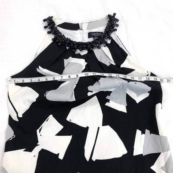 Chetta B Beaded Neck Mock Halter Sheath Dress - Picture 6 of 11